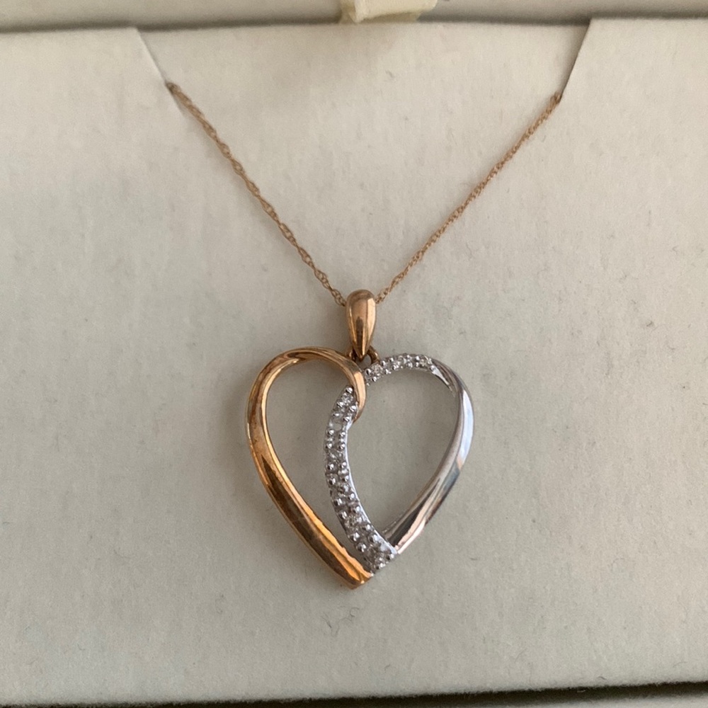 Gold and Silver Heart Necklace
